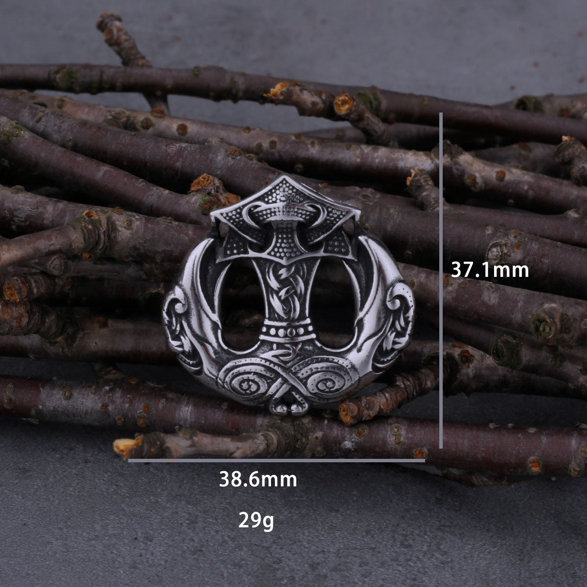 Thor's Hammer Necklace With Nordic Anchor Design