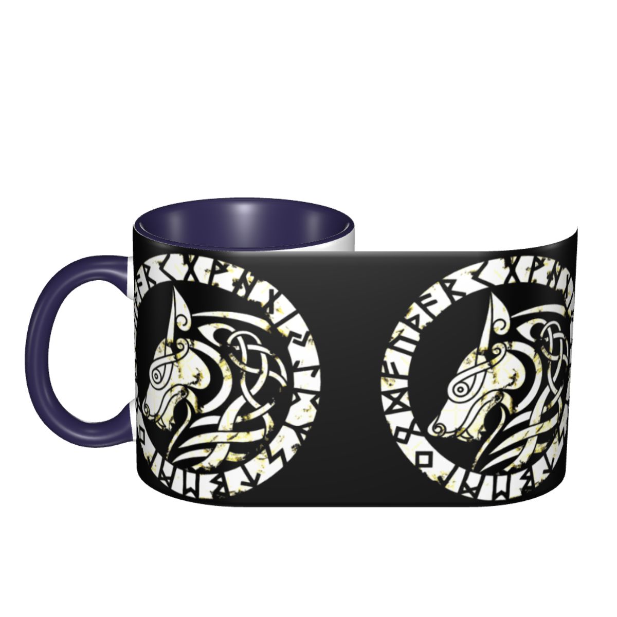 Norse Wolf Fenrir Two-Tone Coffee Mug