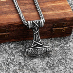 Mjolnir Thor's Hammer Norse Rune Pendant Necklace