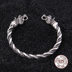 Odin's Wolf Viking Arm Ring - Sterling Silver