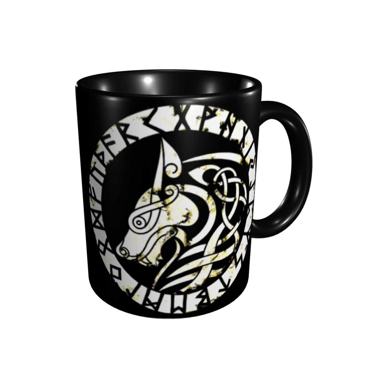 Norse Wolf Fenrir Two-Tone Coffee Mug