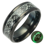 Luminous Celtic Dragon Inlay Ring