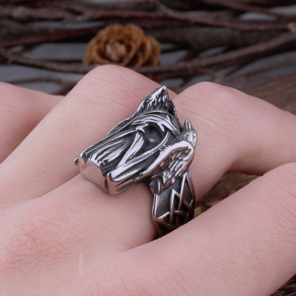 Odin And Ravens Viking Ring