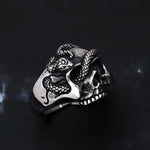 Viking Warrior Snake Skull Ring