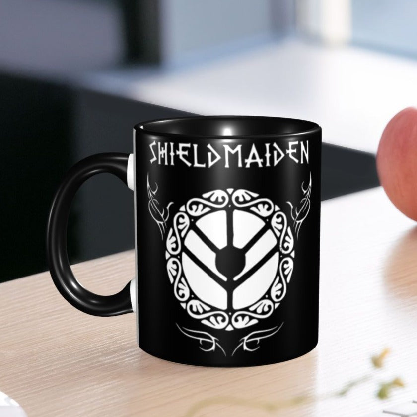 Viking Shieldmaiden Two-Tone Coffee Mug