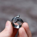 Coiled Jormungandr Dragon Ring- Adjustable