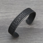 Black Stainless Steel Viking Rune Bracelet - Viking Arm Ring