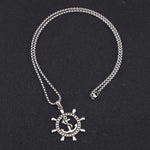Viking Necklace With Anchor Wheel Pendant