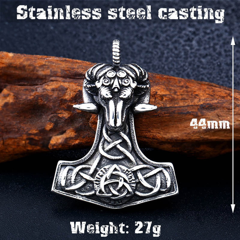 Thor's Hammer Mjolnir Goat Necklace