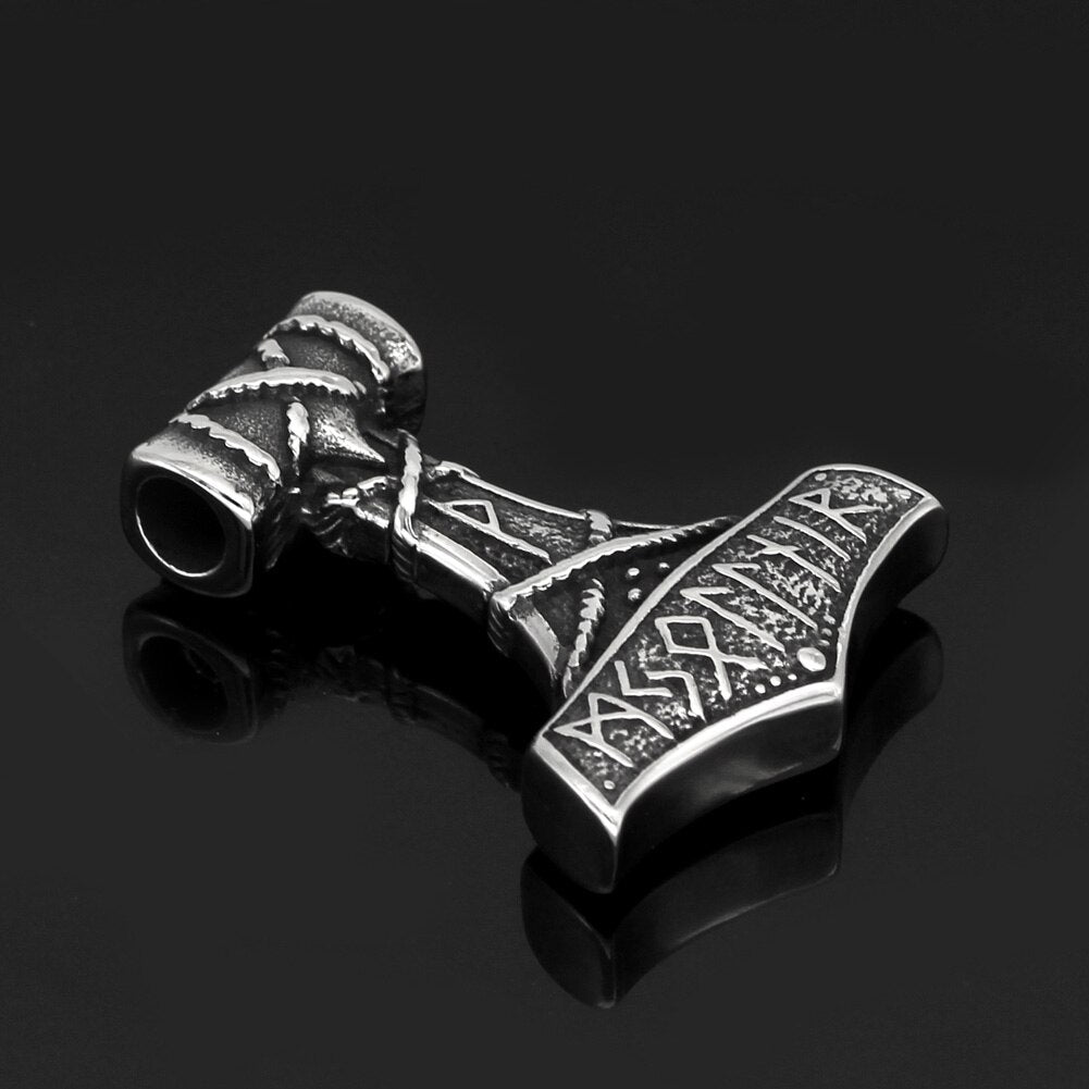 Mjolnir Thor's Hammer Norse Rune Pendant Necklace