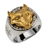 Gold Wolf Viking Ring