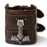 Thor’s Hammer Leather Wristband