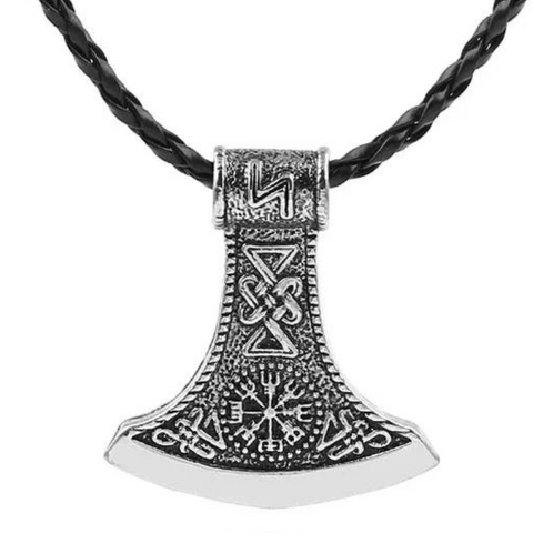 Viking Axe & Vegvisir Necklace