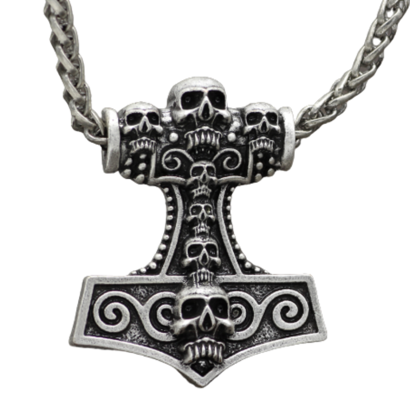 VIKING NECKLACE - MJOLNIR SKULL