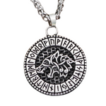 Wolf Necklace With Viking Runes