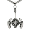 Battle Axe Necklace With Vegvisir Symbol