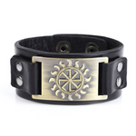 VIKING BRACELET SYMBOL OF SUN (LEATHER)