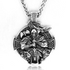 Viking Odin Warrior Raven Shield Pendant Necklace