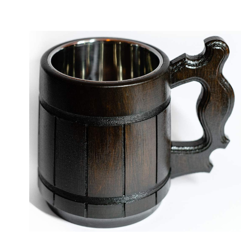 Oak Wood Beer Stein Mug