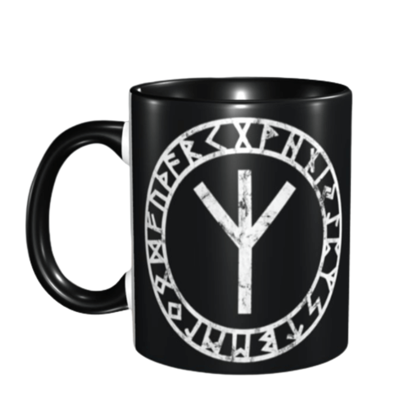 Algiz Norse Runes Two-Tone Coffee Mug