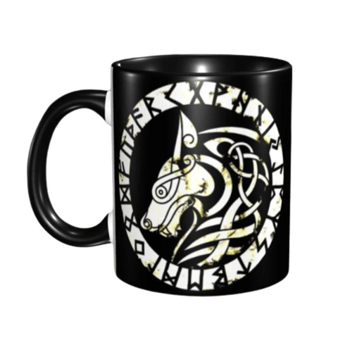 Norse Wolf Fenrir Two-Tone Coffee Mug