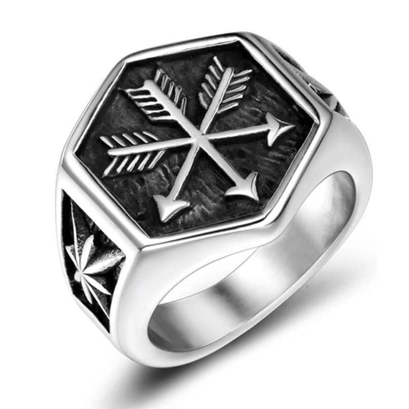 Hexagon Viking Arrow Ring
