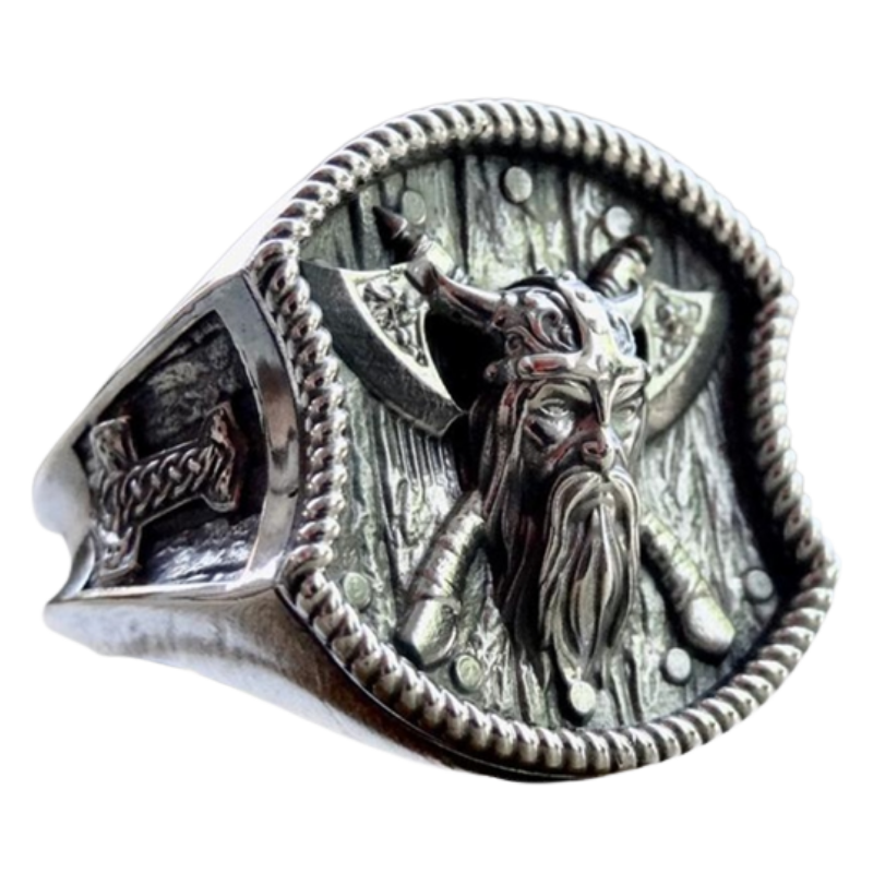 Thor Hammer Double Axe Viking Ring