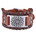 VIKING BRACELET SYMBOL OF SUN (LEATHER)