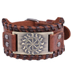 VIKING BRACELET SYMBOL OF SUN (LEATHER)