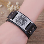 VIKING BRACELET SYMBOL OF SUN (LEATHER)