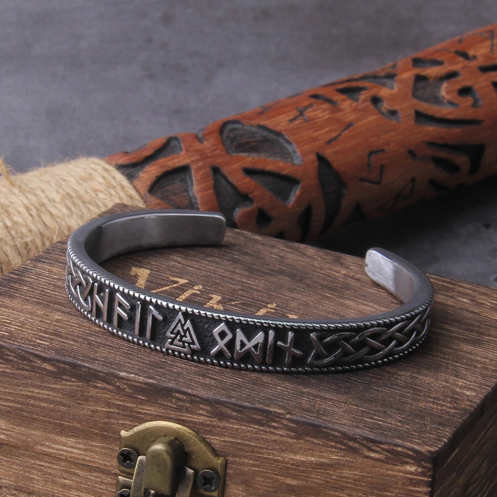 Thor's Hammer Runic Bangle Cuff