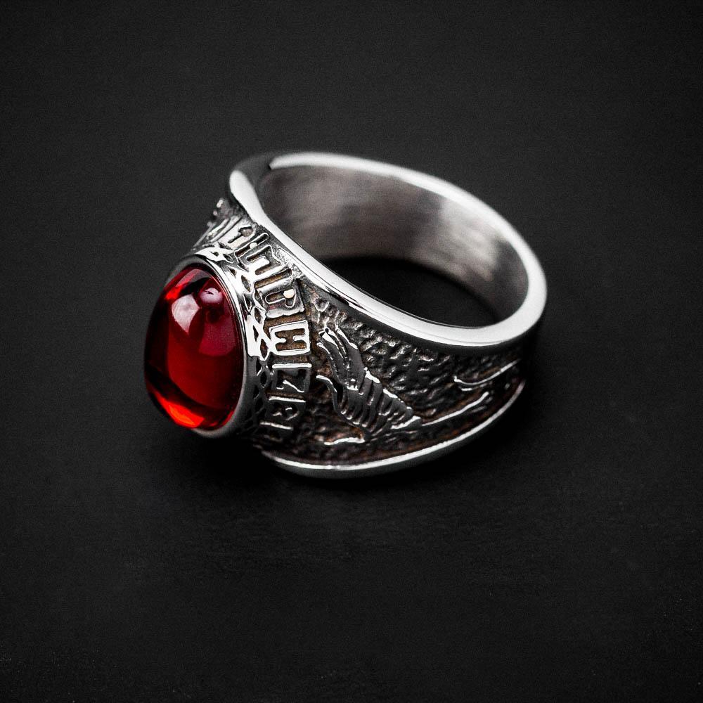 WOLF AND RAVEN VEGVISIR BLOOD RING