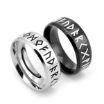 Viking Runic Ring black & silver