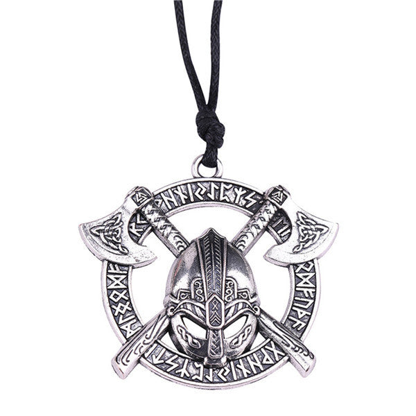 VIKING NECKLACE - DOUBLE AXE & HELMET