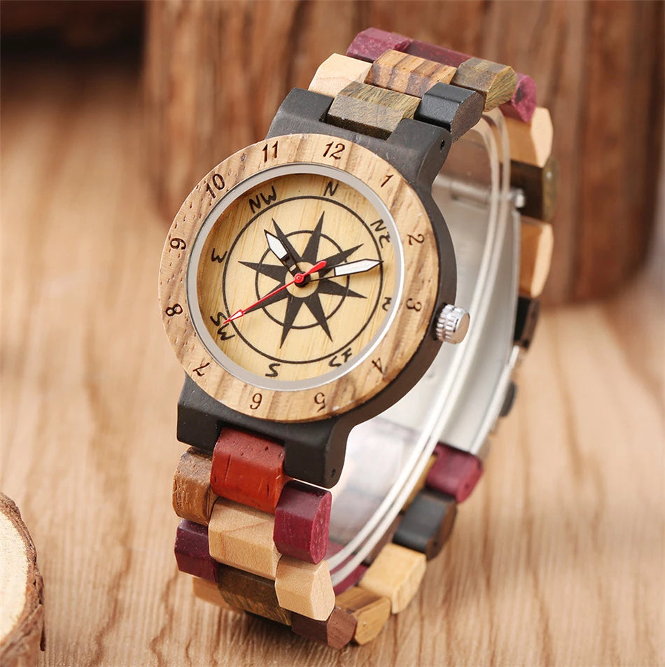 Viking Compass Wooden Watch