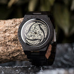 Triple Horn of Odin Wooden Viking Watch