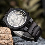 Triple Horn of Odin Wooden Viking Watch