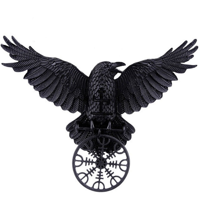 Raven Hairclip With Helm of Awe Symbol