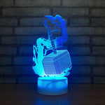 Thor's Hammer Mjolnir 3D Night Lamp