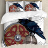 VIKING BED SET - RAVEN ON STEEL HELMET