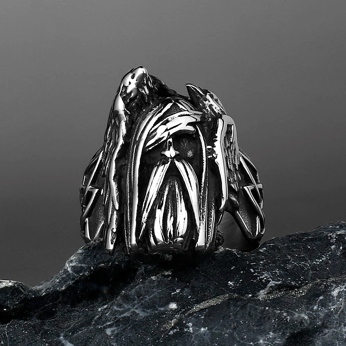 Odin And Ravens Viking Ring