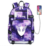 Viking Valknut USB Charging Multifunction Travel Backpack - Starry Purple