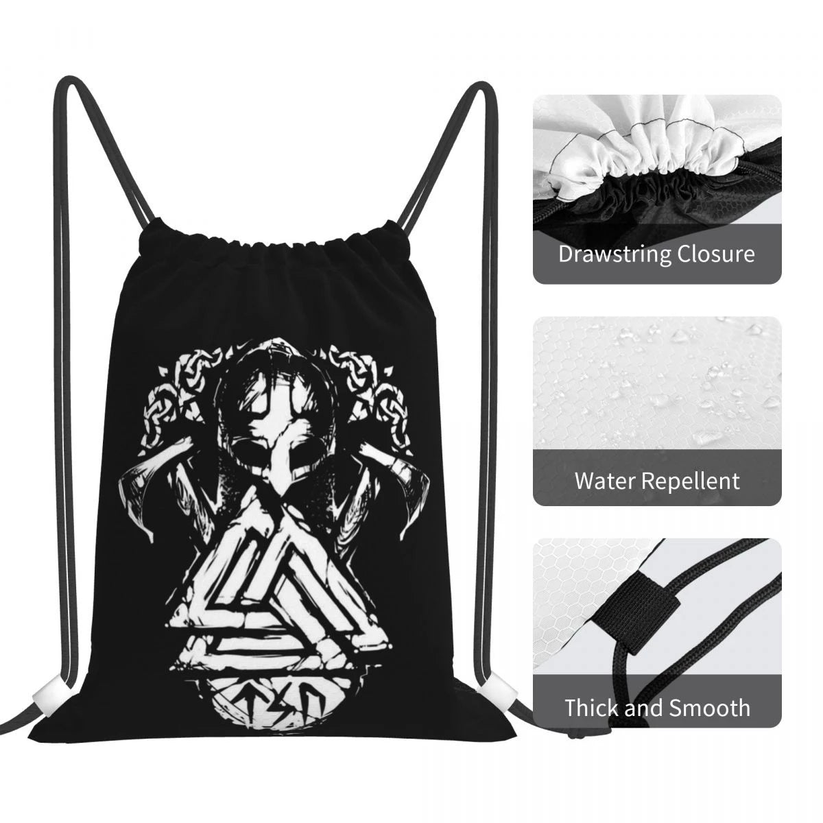 Viking Warrior Drawstring Bag