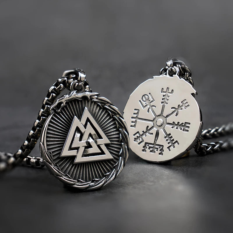 Jormungandr Serpent Valknut Necklace