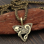 Golden Freya Trinity Knot Viking Necklace