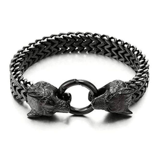 Celtic Wolf Head Chain Bracelet