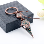 Nordic Raven Skull Keychain