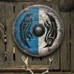 Odin's Ravens Viking Battle Shield - Wooden Wall Hanging Decor