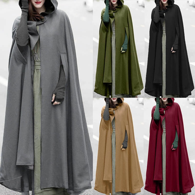 Women Long Hooded Cloak