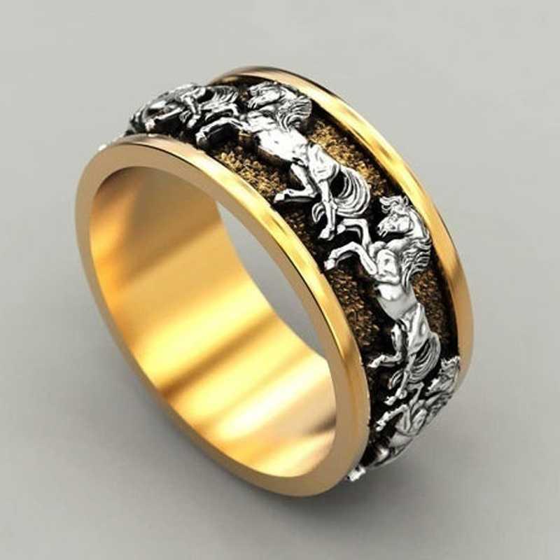 Sleipnir Gold Ring (Odin's Horse)